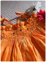 Load image into Gallery viewer, Handsmocked Dress/Skirt- Tangerine
