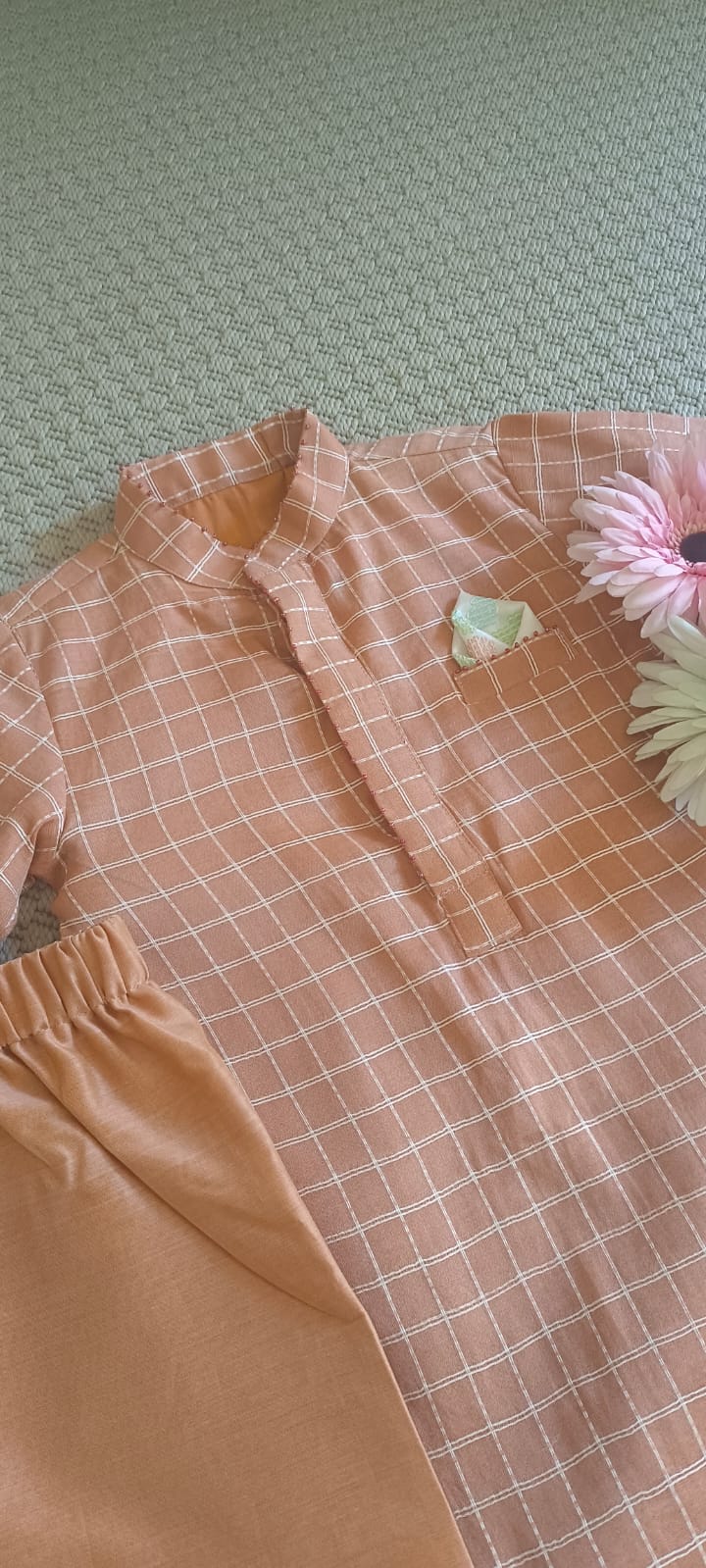 Checks Kurta set - Blush