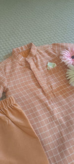Load image into Gallery viewer, Checks Kurta set - Blush
