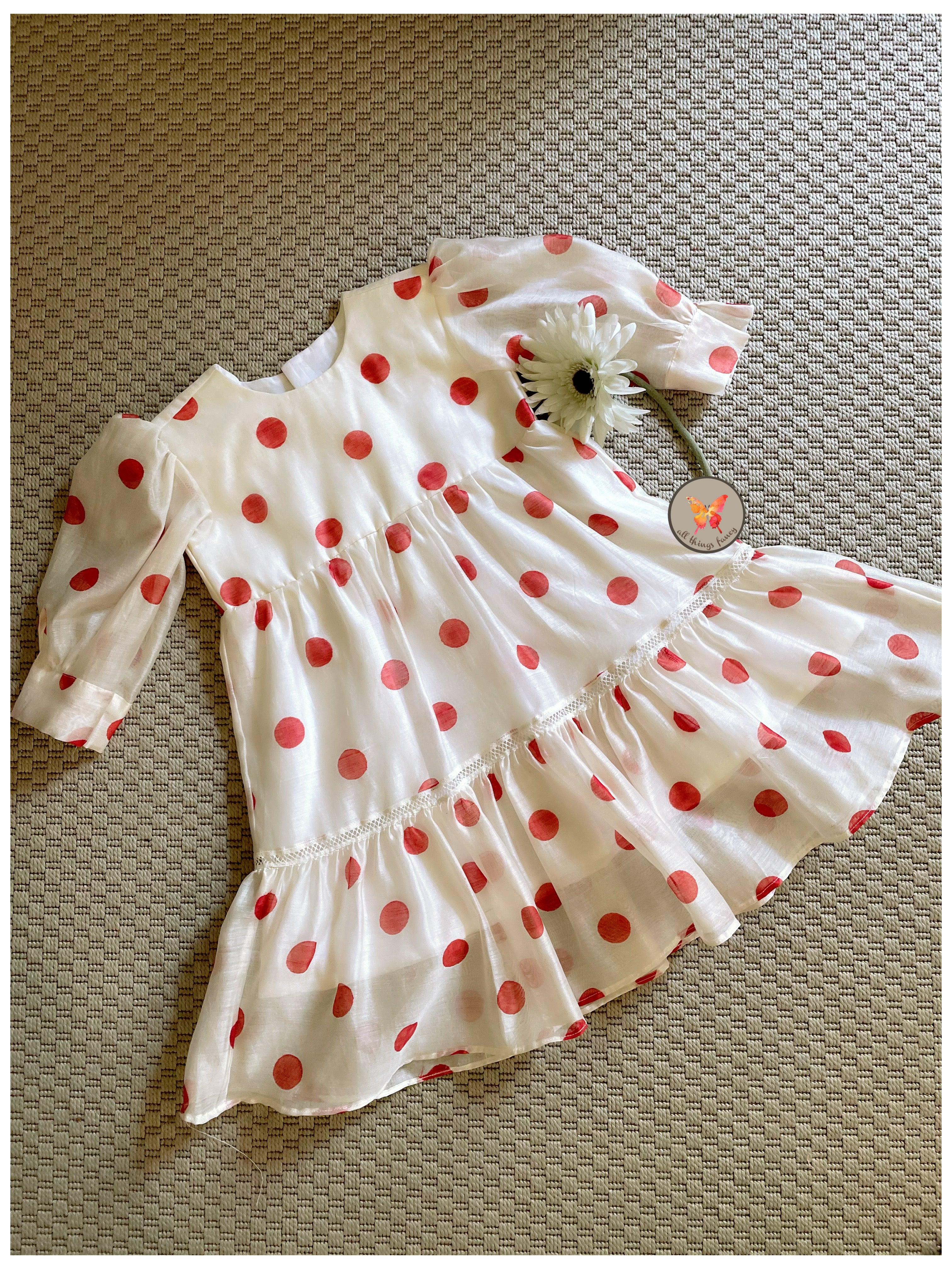 Tiered Red Polka Dress
