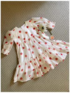 Tiered Red Polka Dress