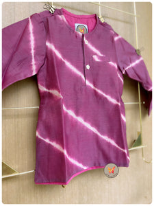 Lehariya Short Kurta - Berry