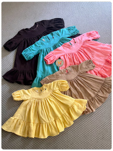 Crinkle Teal Dress