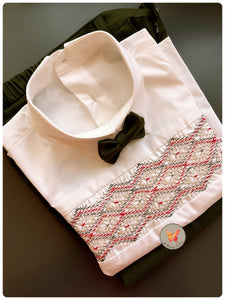 Handsmocked Barfi Shirt- Full Sleeves- Back Button