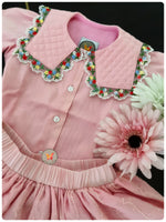 Load image into Gallery viewer, The Collared Blouse-Skirt Set- Pink
