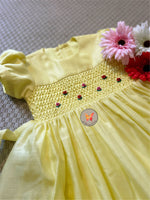 Load image into Gallery viewer, The Custard Frenchknot Dress
