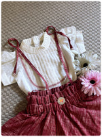 Load image into Gallery viewer, Classic Paperbag Skirt Set|Maroon-ivory
