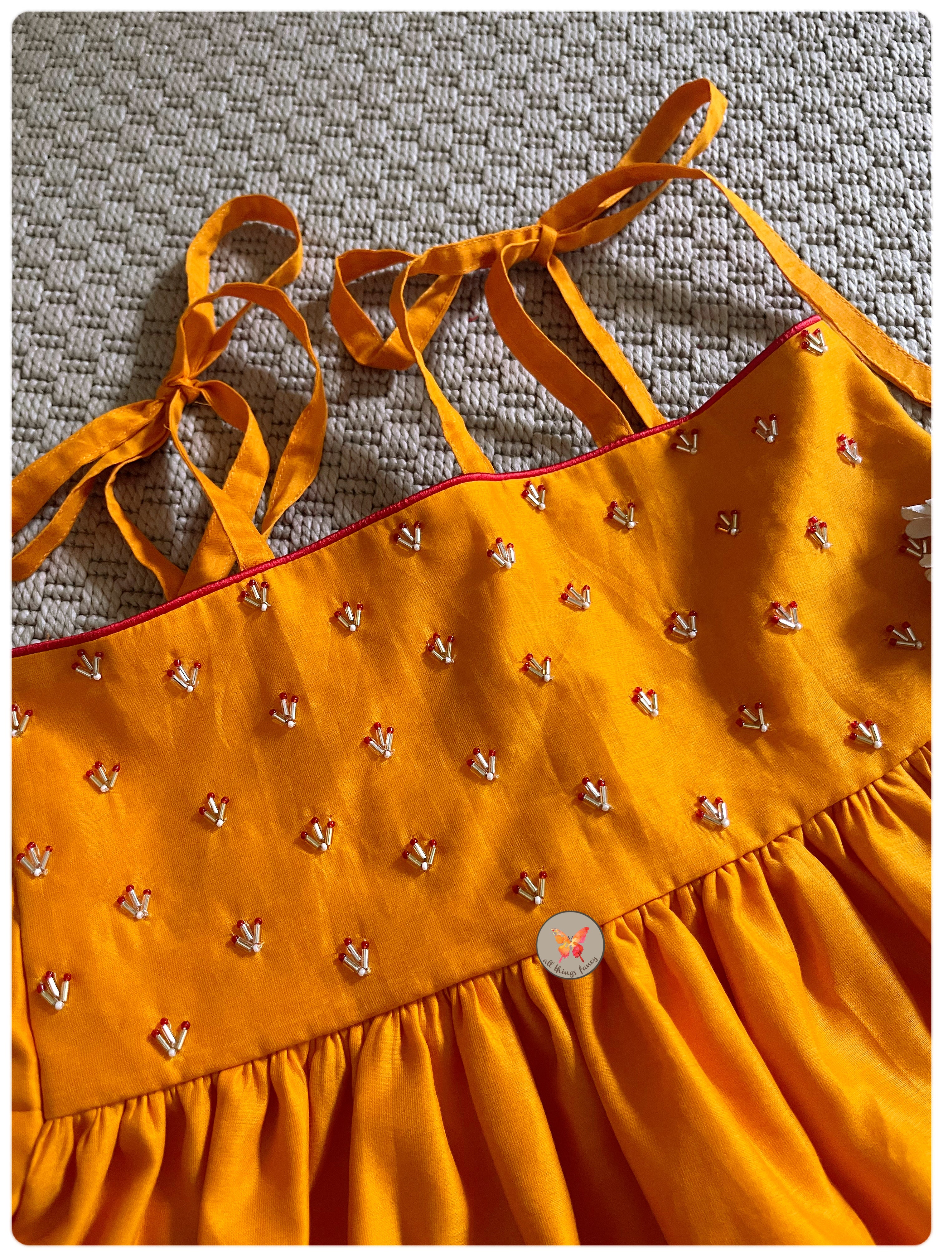 Zardozi Suit Set- Orange
