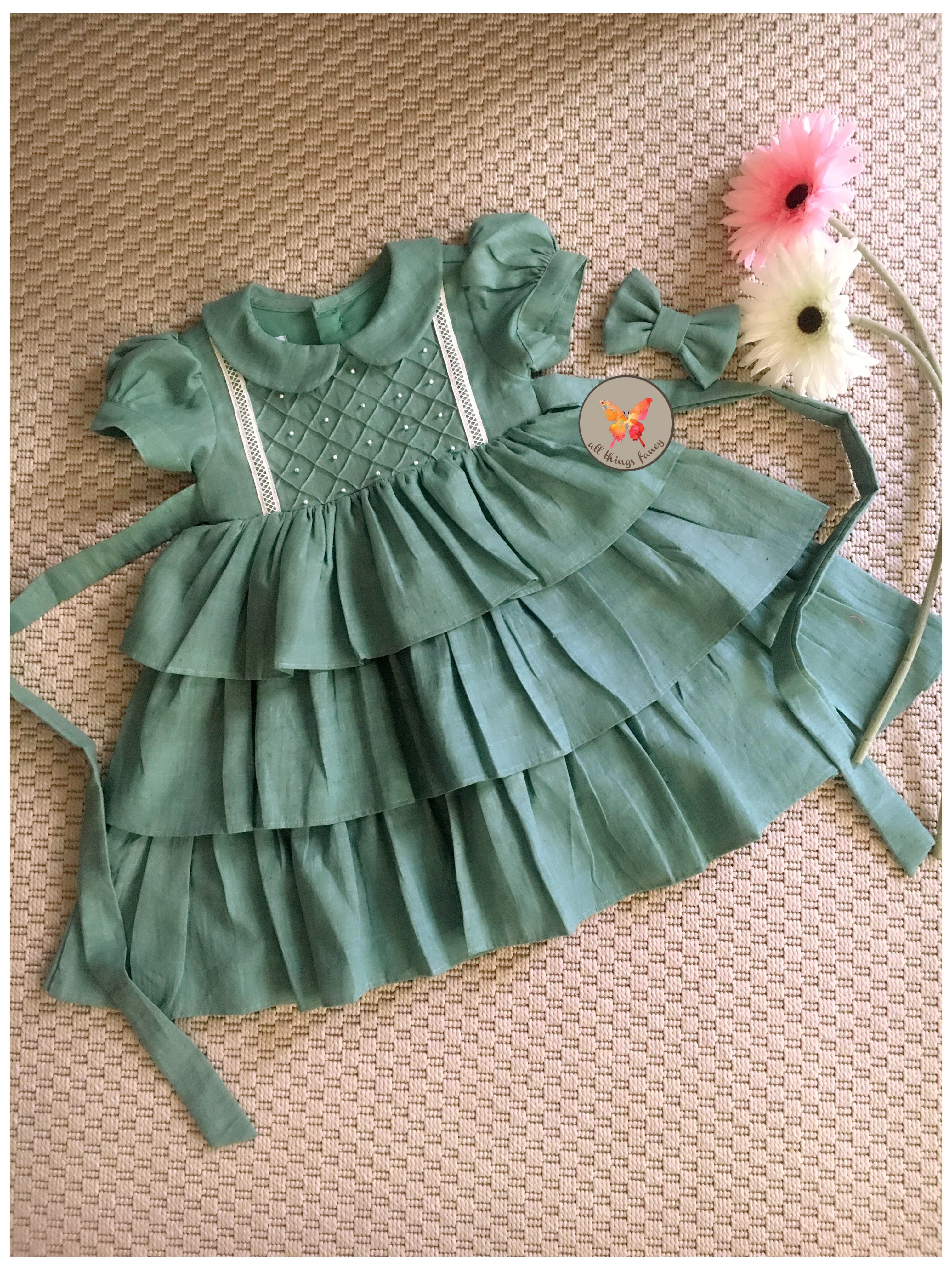 Tiered Pearl Yoke Dress Grape