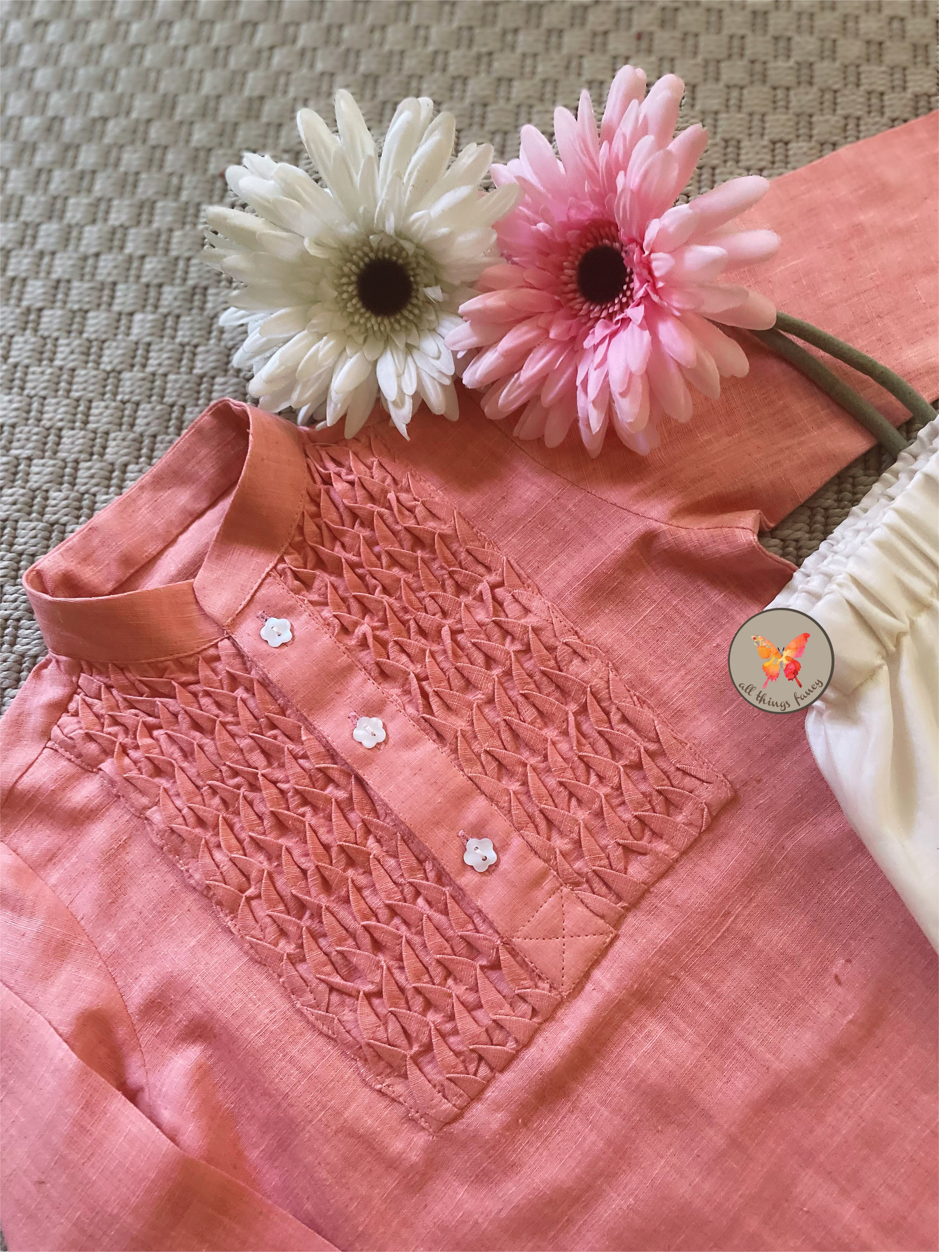 The Honeycomb Smocked Set- Pink