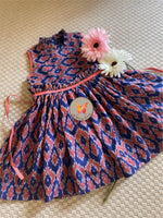 Load image into Gallery viewer, The Ikat Paperbag Dress- Blue
