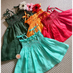 Load image into Gallery viewer, Handsmocked Dress/Skirt- Tangerine
