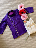 Load image into Gallery viewer, Side Placket Kurta Dhoti Set- Purple
