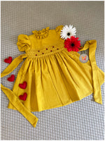 Load image into Gallery viewer, Mustard Frenchknot Dress
