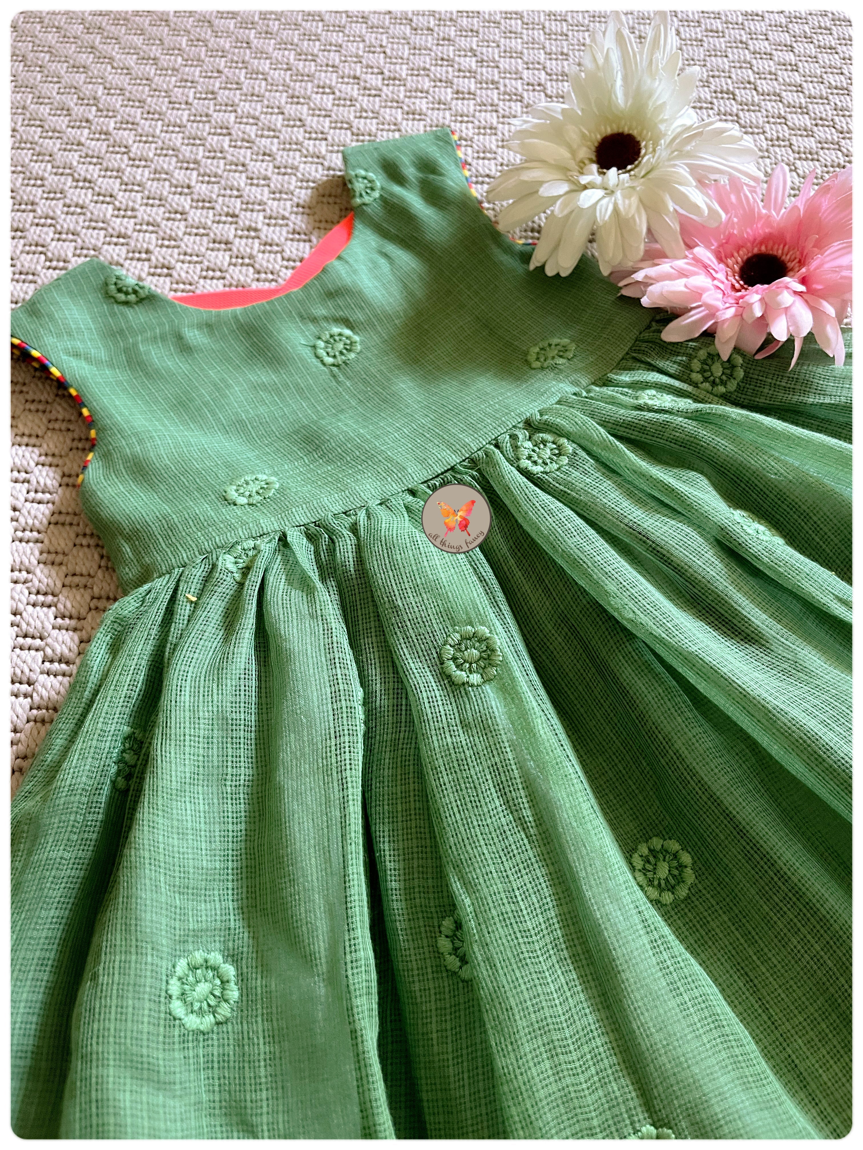 “Masakali” Ankle Dress - Moss Green