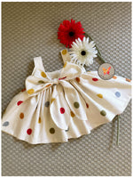 Load image into Gallery viewer, Multi Polka Bunny 🐰 tie dress
