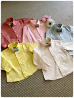 Load image into Gallery viewer, Classic Pintucked Shirt- Custard
