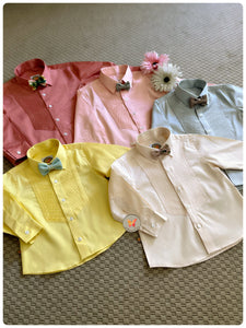 Classic Pintucked Shirt- Custard