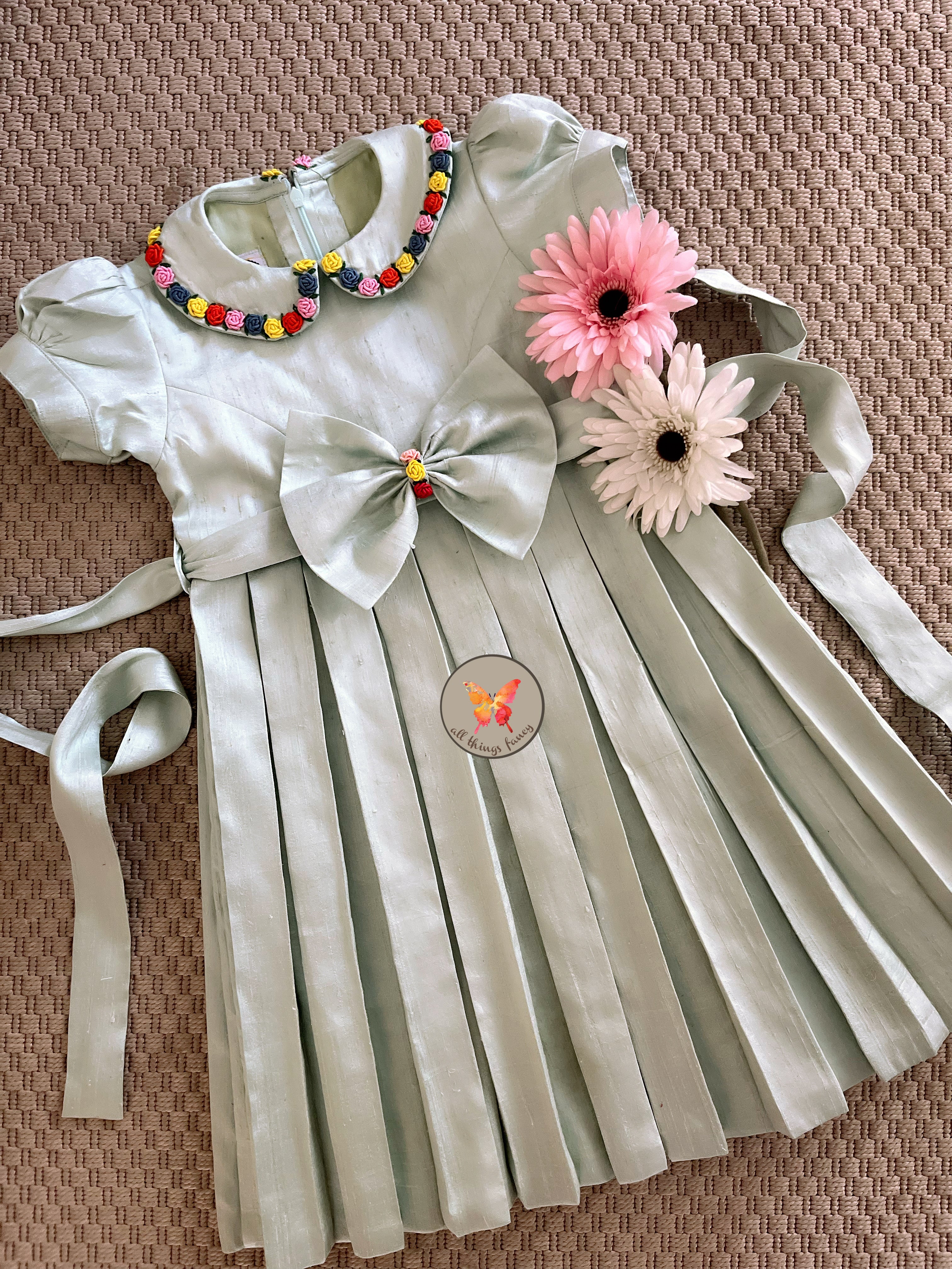 The Rosette Dress- Mint