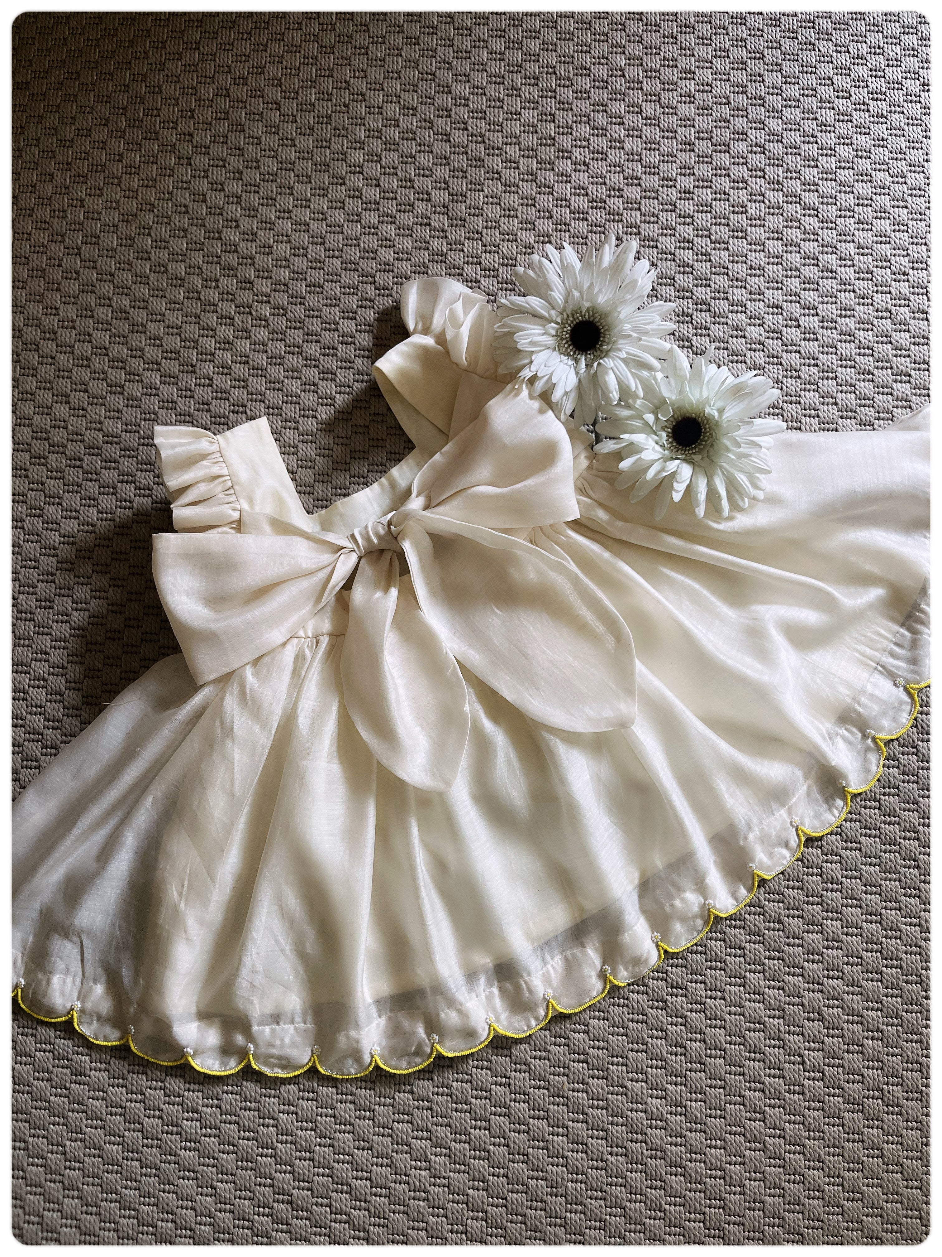 Oatmeal Daisy First Bday Dress