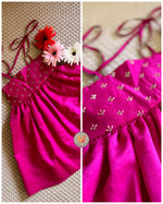 Load image into Gallery viewer, Embroidered Noodle Strap Dress- Hot Pink

