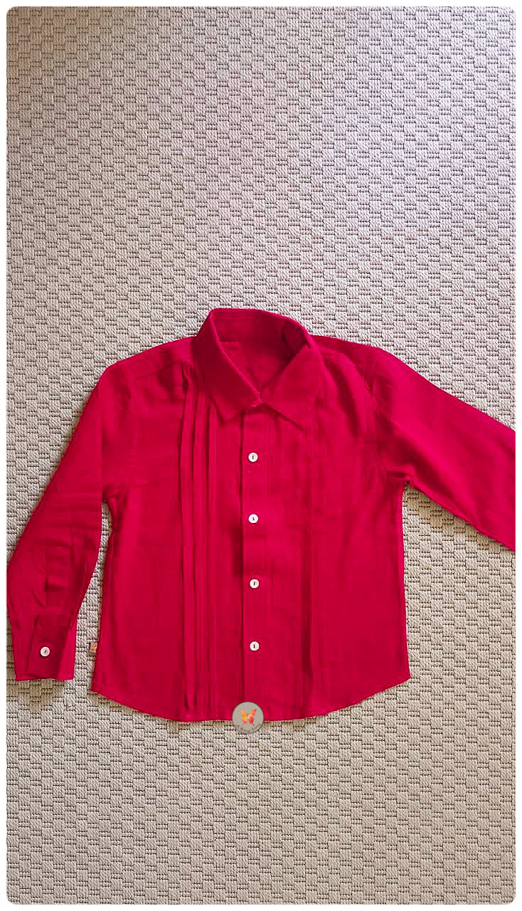 Pintucked Khadi Boy Shirt