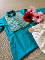 Load image into Gallery viewer, Gota Kurta Dhoti Set- Firoza
