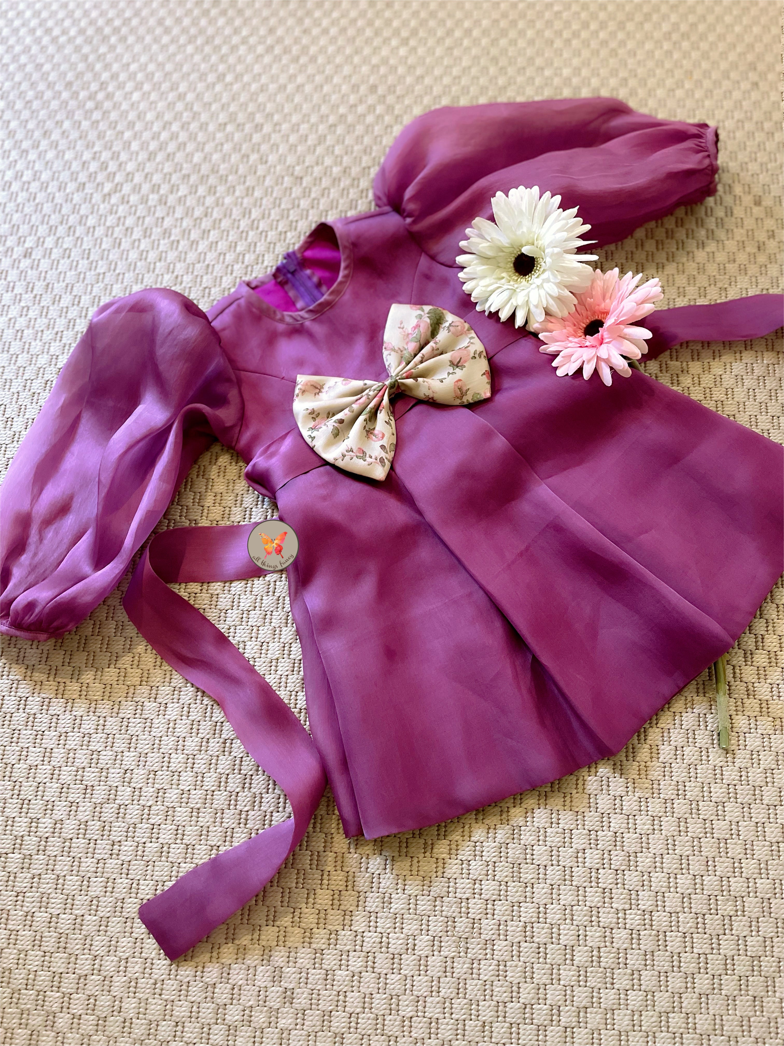 The Lavender Balloon Sleeves Dress