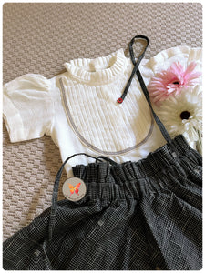 Classic Paperbag Skirt Set - B&W
