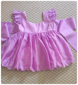 Scalloped Hemline Bunny Tie Dress