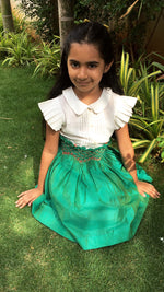 Load image into Gallery viewer, Handsmocked Dress/Skirt- Tangerine
