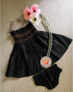 Load image into Gallery viewer, Black Noodle Strap Frock with shorts
