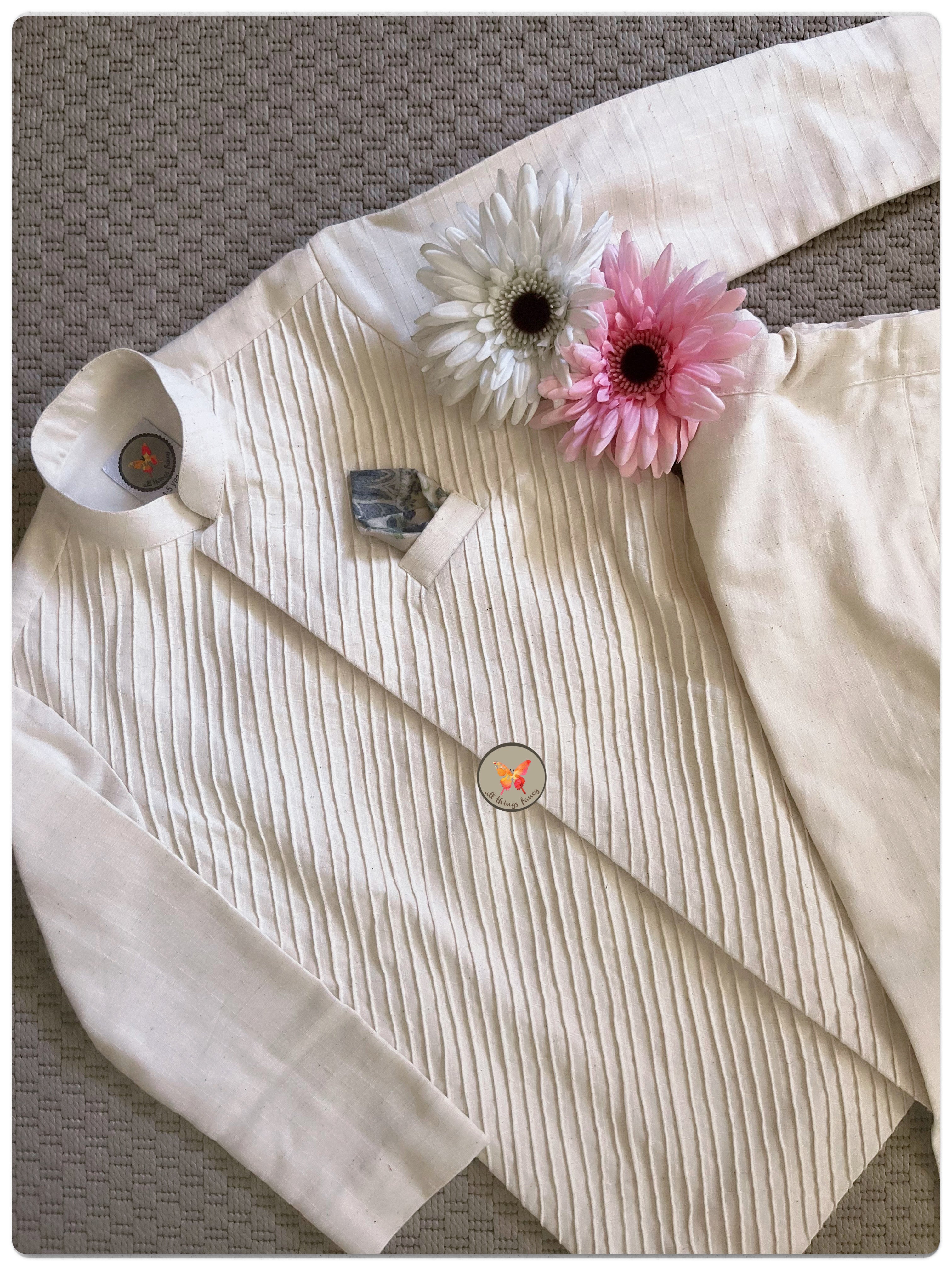 Khadi Pintucked Kurta set- moti