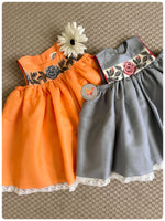 Load image into Gallery viewer, Cross Stitch Embroidery Dress- Grey
