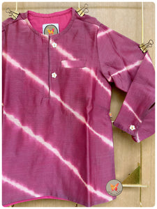 Lehariya Short Kurta - Berry