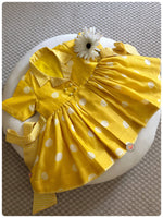 Load image into Gallery viewer, Polka &amp; Stripes Blazer Cut dress - Yellow

