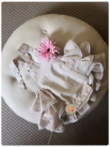 Ruffled BUMMY Romper- Sand