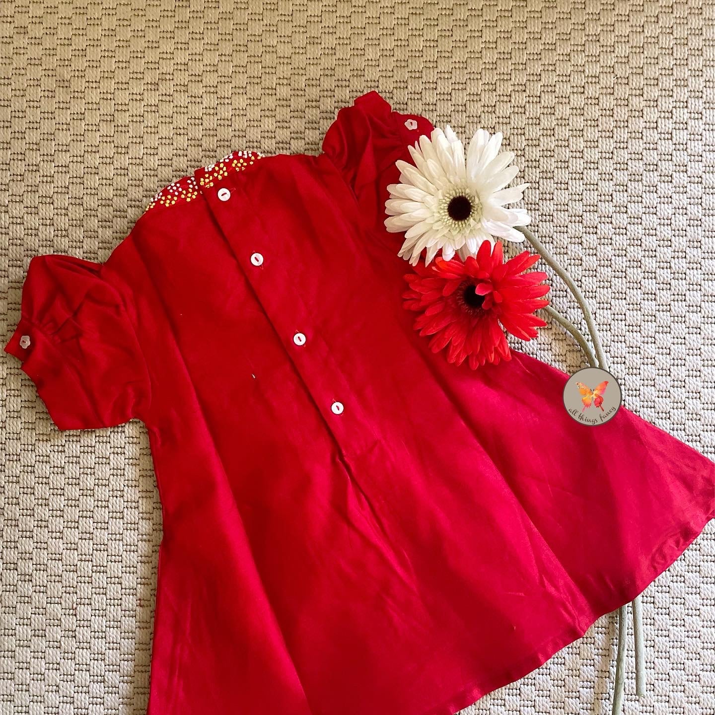 The Indian Frenchknot Tunic- Red