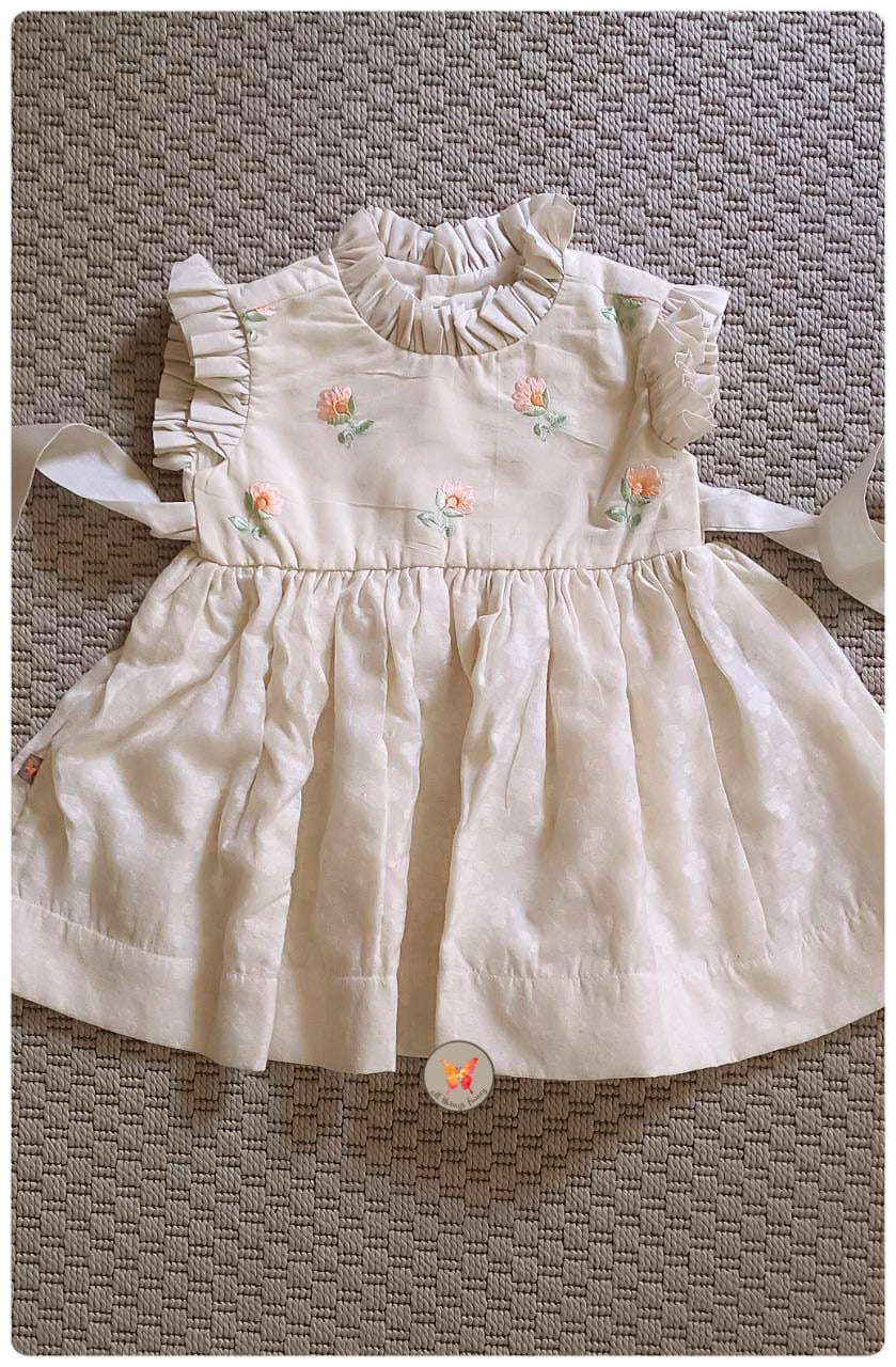 Classic Ivory Frock- Orange