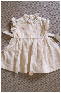 Classic Ivory Frock- Orange