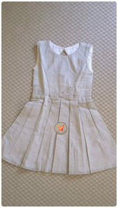 Striped Grey Pleated Dress