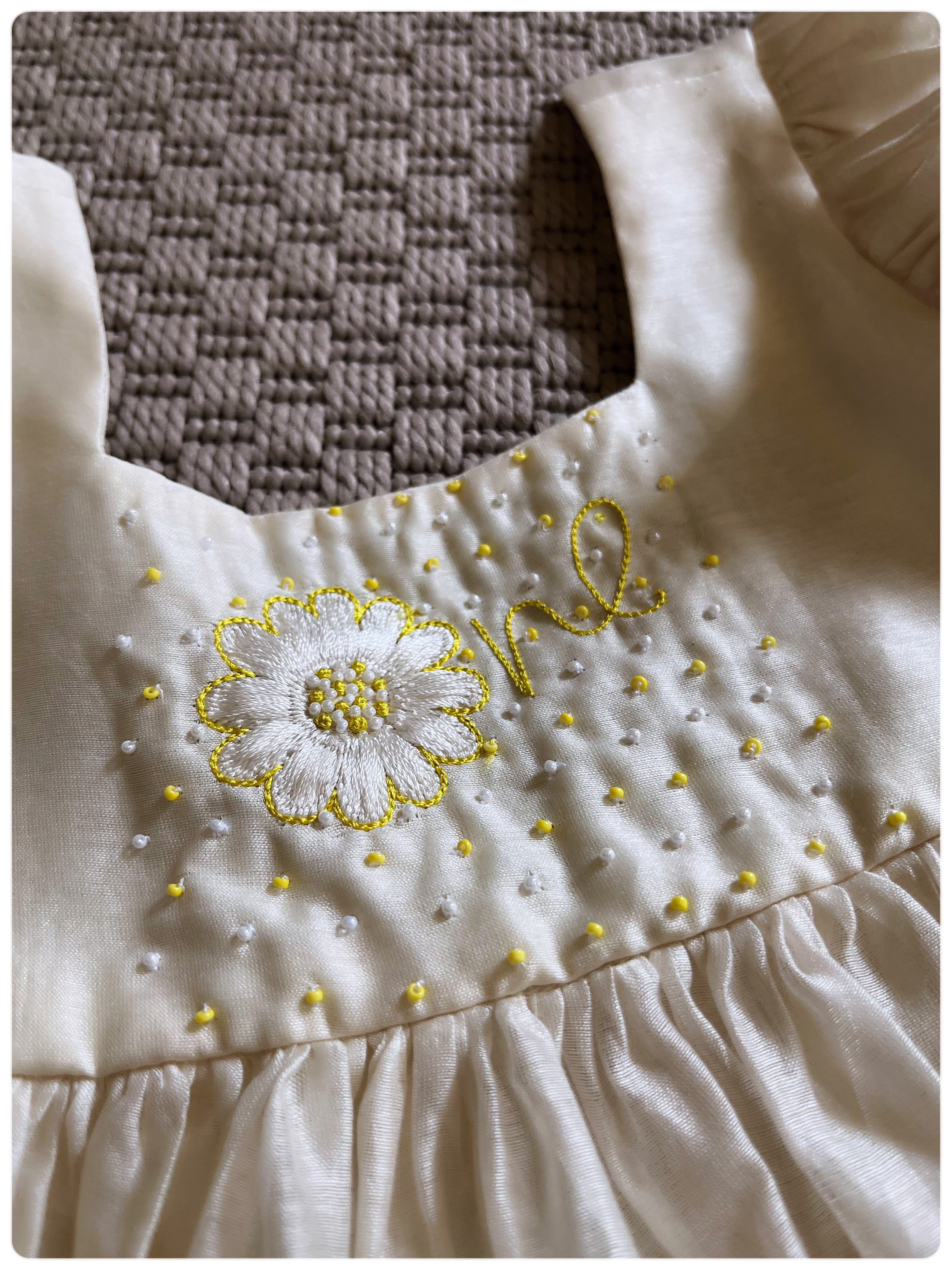 Oatmeal Daisy First Bday Dress