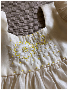 Oatmeal Daisy First Bday Dress