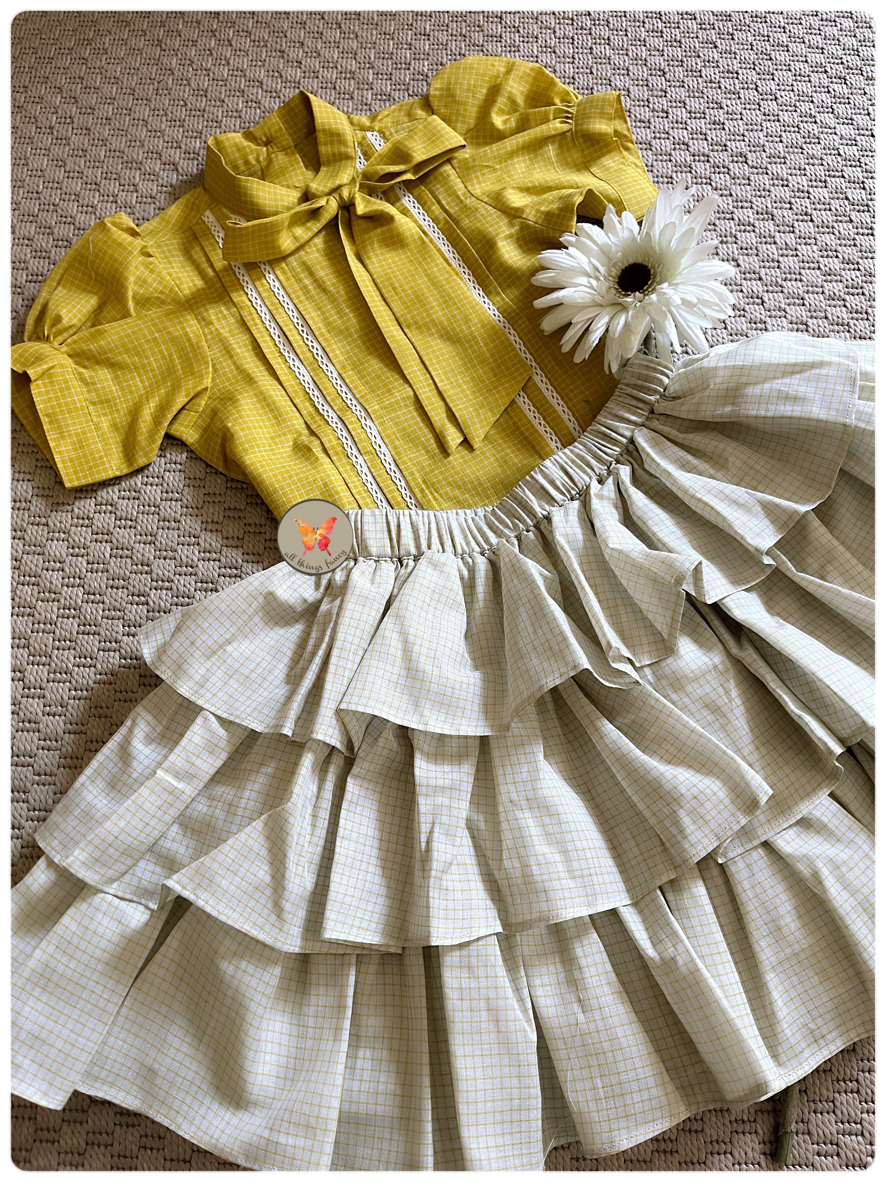 Lime - Grey Ruffles set
