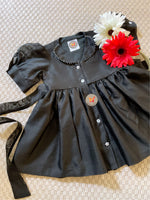 Load image into Gallery viewer, Pearl edged collar shirt dress- black
