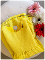 Load image into Gallery viewer, Linen Rosette Dress - Sunshine
