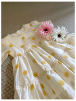 Load image into Gallery viewer, Yellow Polka Tiered 👗
