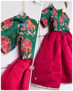 Load image into Gallery viewer, The Flower Lehenga Set - Red &amp; Green
