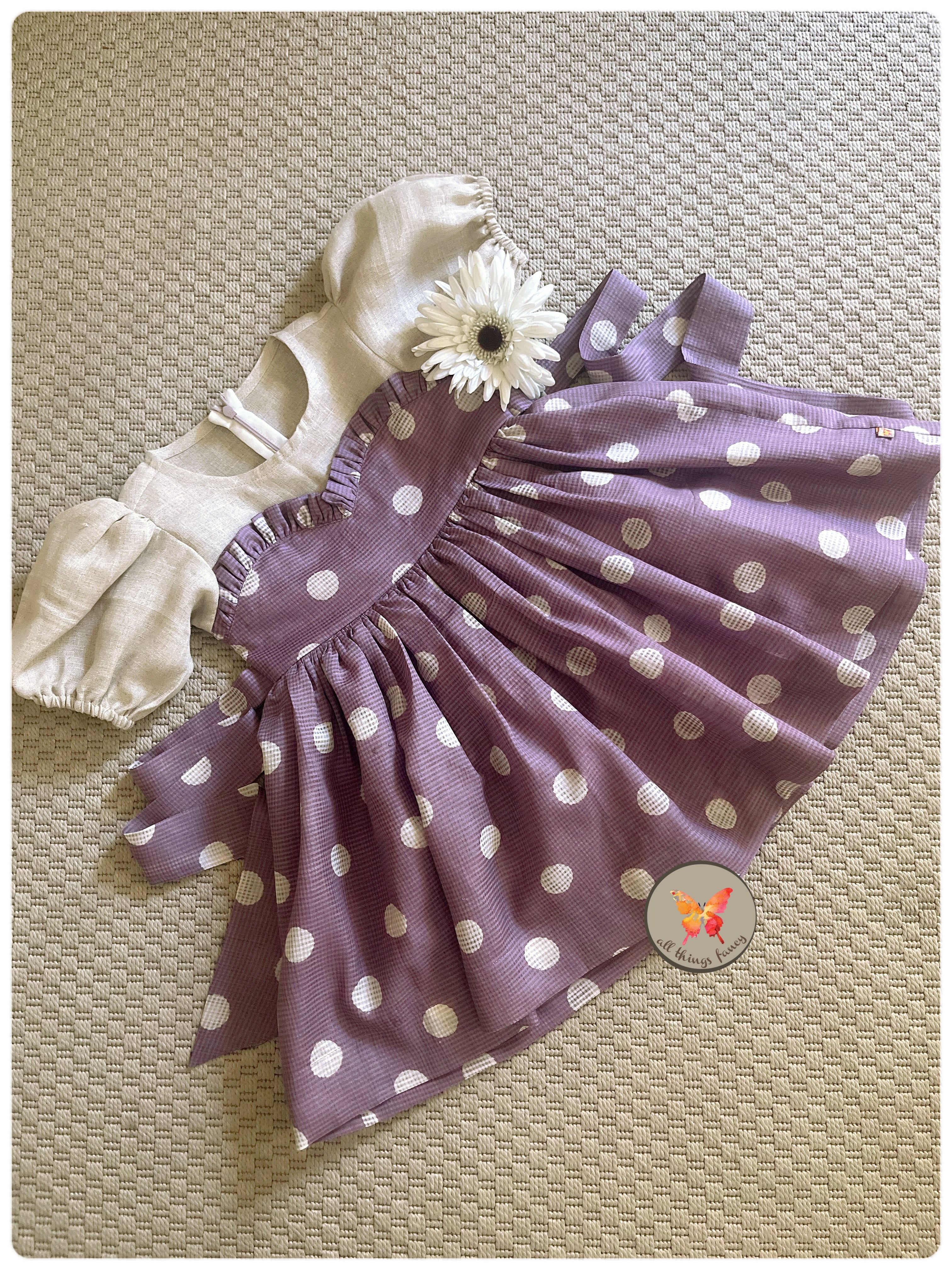 Sweetheart Neck Lilac Polka Dress