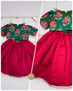 Load image into Gallery viewer, The Flower Lehenga Set - Red &amp; Green
